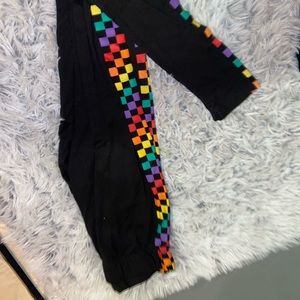Rainbow checkered leggings